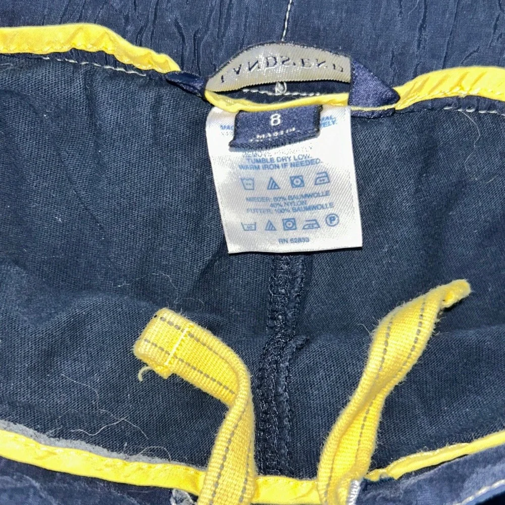 Lands End Girls Navy Blue Skort Contrast Stitching Elastic Waist Size‎ 8